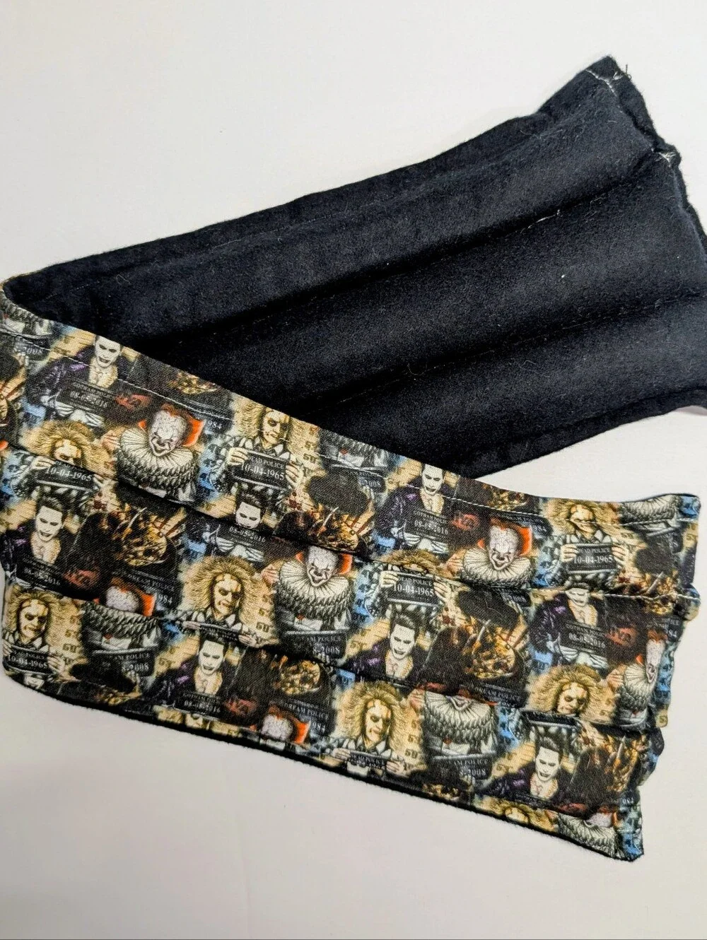 Rice therapeutic heating-cooling neck wrap, rice bag, heat pad, cold pad, Horror